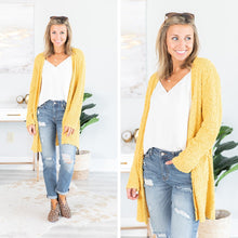 Load image into Gallery viewer, Tell Somebody Light Mustard Yellow Popcorn Cardigan
