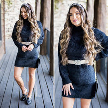 Load image into Gallery viewer, Let You in Black Sweater Dress
