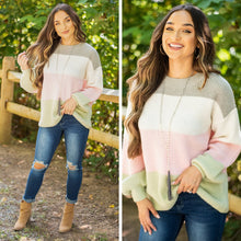 Load image into Gallery viewer, You've Got It Pink Multi Bubble Sleeve Sweater
