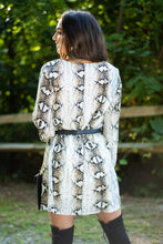 Load image into Gallery viewer, Chic Decisions Gray Snake Print Dress

