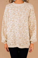 Load image into Gallery viewer, Tell You The Truth Natural White Leopard Sweater

