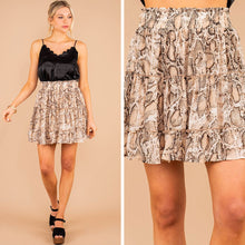 Load image into Gallery viewer, Wild Days Ahead Brown Snake Print Skirt
