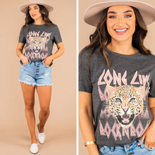 Load image into Gallery viewer, Long Live Rock'n'Roll Charcoal Gray Graphic Tee
