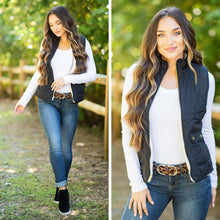 Load image into Gallery viewer, Follow The Trail Black Puffer Vest
