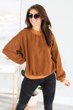 Load image into Gallery viewer, Feeling At Peace Brick Orange Faux Shearling Sweatshirt
