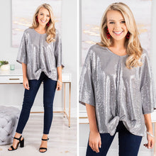 Load image into Gallery viewer, See The Future Gunmetal Sequin Top
