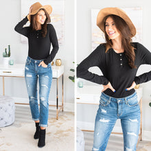 Load image into Gallery viewer, Get The Look Black Ribbed Bodysuit
