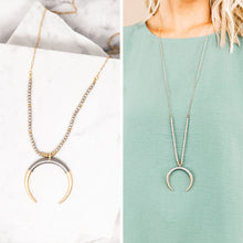 Load image into Gallery viewer, Under A Crescent Moon Silver Necklace

