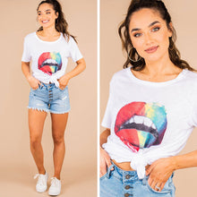 Load image into Gallery viewer, Taste The Rainbow White Graphic Tee
