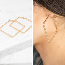 Load image into Gallery viewer, Squared Away Gold Earrings
