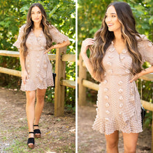 Load image into Gallery viewer, Dream In Details Coffee Brown Embellished Wrap Dress
