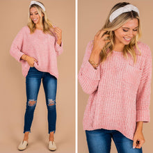 Load image into Gallery viewer, Told You So Pink Chenille Sweater
