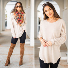 Load image into Gallery viewer, Easy Like Sunday Oatmeal Brown Waffle Tunic
