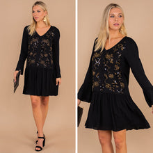 Load image into Gallery viewer, Love to Give Black Embellished Dress
