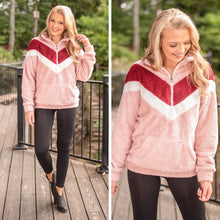 Load image into Gallery viewer, Catching The Vibes Pink Chevron Pullover
