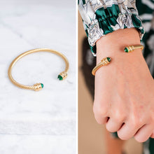 Load image into Gallery viewer, Be Fabulous Emerald Green Cuff Bracelet
