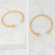 Load image into Gallery viewer, Be Fabulous Pearl White Cuff Bracelet

