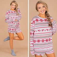 Load image into Gallery viewer, Happy For The Holidays Off White And Red Pajama Top
