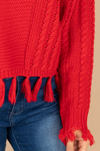 Load image into Gallery viewer, Return To Chic Red Distressed Sweater
