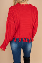 Load image into Gallery viewer, Return To Chic Red Distressed Sweater
