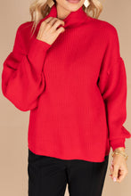 Load image into Gallery viewer, Natural Obsession Red Turtleneck Sweater
