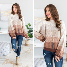 Load image into Gallery viewer, Make Yourself Happy Mocha Brown Colorblock Sweater
