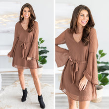 Load image into Gallery viewer, What A Compliment Cocoa Brown Chiffon Dress
