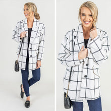 Load image into Gallery viewer, At Your Best Ivory And Black Plaid Coat
