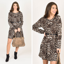 Load image into Gallery viewer, It Makes Sense Brown Leopard Dress
