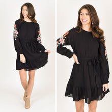Load image into Gallery viewer, Ready For Anything Black Embroidered Dress
