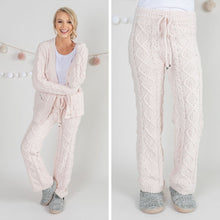 Load image into Gallery viewer, Cozy Winter Nights Peach Pink Cable Knit Pajama Pants
