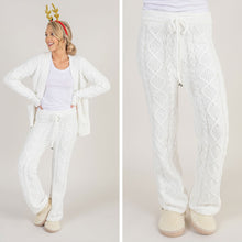 Load image into Gallery viewer, Cozy Winter Nights Snow White Cable Knit Pajama Pants
