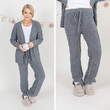 Load image into Gallery viewer, Cozy Winter Nights Gray Cable Knit Pajama Pants
