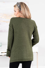Load image into Gallery viewer, I've Got Your Attention Dark Green Sweater

