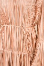 Load image into Gallery viewer, Make A Statement Champagne Pleated Dress
