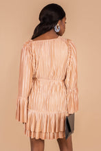 Load image into Gallery viewer, Make A Statement Champagne Pleated Dress
