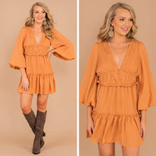 Load image into Gallery viewer, It's A Date Rust Orange Ruffled Dress
