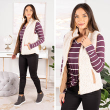 Load image into Gallery viewer, Something To See Eggplant Purple Striped Top

