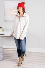 Load image into Gallery viewer, Out And About Ivory White Quilted Pullover

