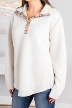 Load image into Gallery viewer, Out And About Ivory White Quilted Pullover
