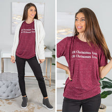 Load image into Gallery viewer, Oh Christmas Tree Maroon Marble Graphic Tee
