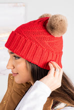 Load image into Gallery viewer, All About It Red Pompom Beanie
