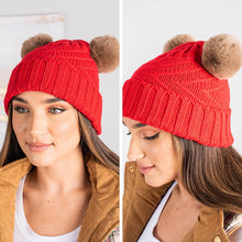 Load image into Gallery viewer, All About It Red Pompom Beanie
