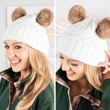 Load image into Gallery viewer, All About It Ivory White Pompom Beanie
