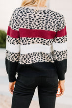 Load image into Gallery viewer, Fun State Of Mine Burgundy Red Cheetah Sweater
