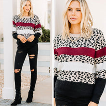 Load image into Gallery viewer, Fun State Of Mine Burgundy Red Cheetah Sweater
