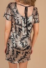 Load image into Gallery viewer, Burst On The Scene Gold And Black Sequin Dress
