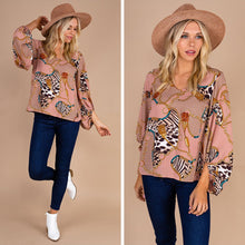 Load image into Gallery viewer, Be The Inspiration Mauve Pink Baroque Print Top
