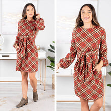 Load image into Gallery viewer, Share Your Love Fire Rust Orange Plaid Dress
