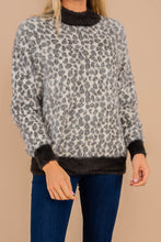 Load image into Gallery viewer, All My Life Charcoal Gray Leopard Sweater
